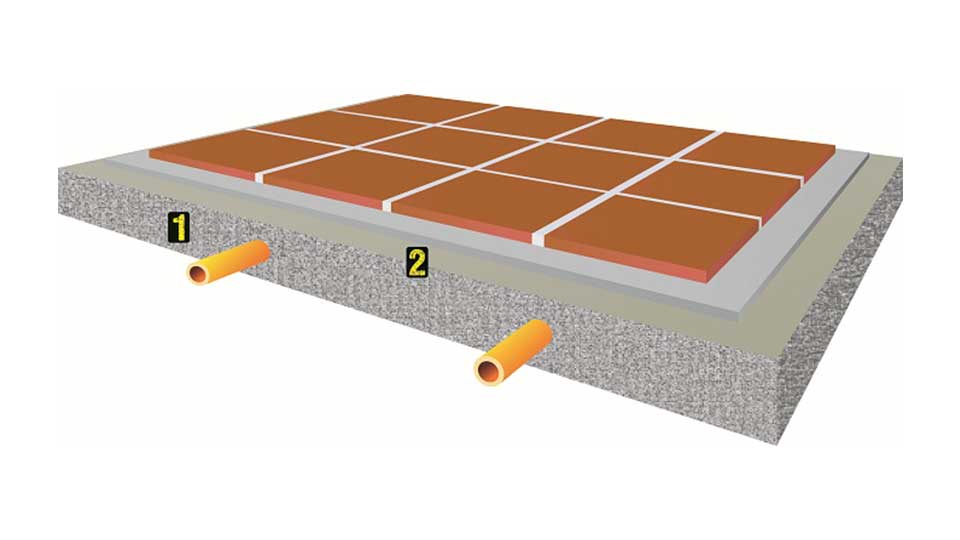 Tiling with underfloor heating or under tile warming