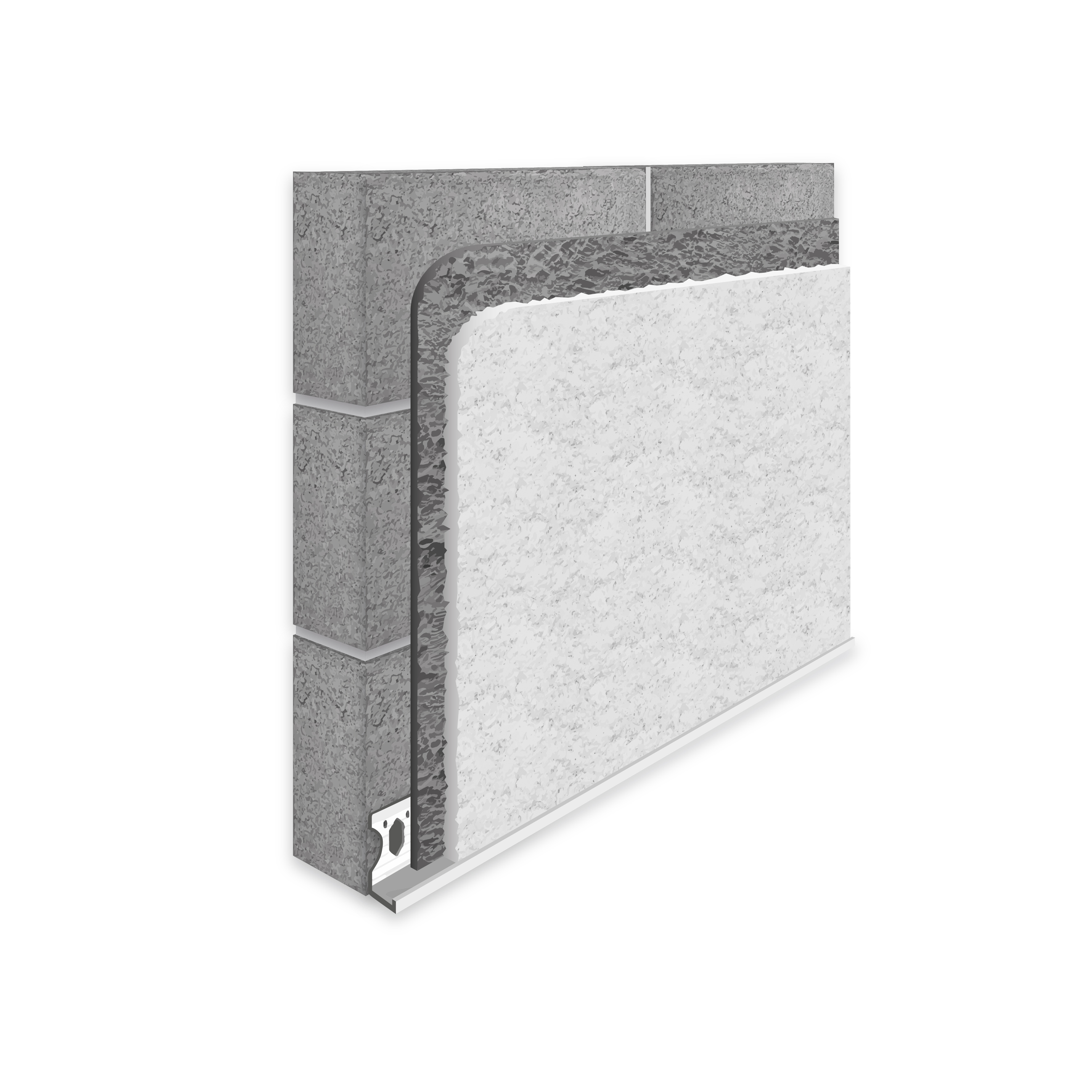 weberpral monocouche scraped system onto blockwork