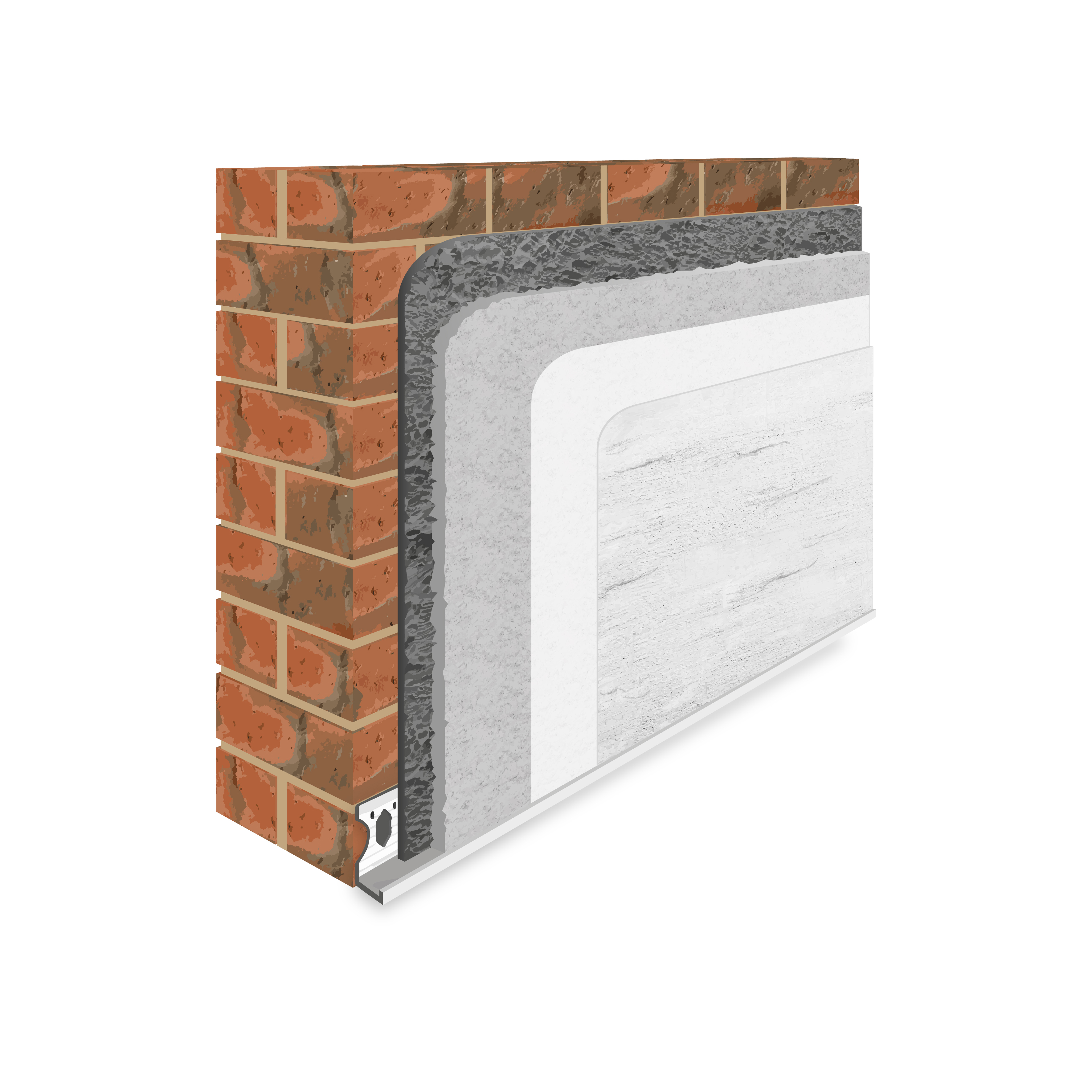 weberend travertine system onto brickwork