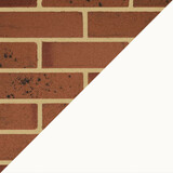weberwall brick in Antique Red Multi with weberend MT in Winter White