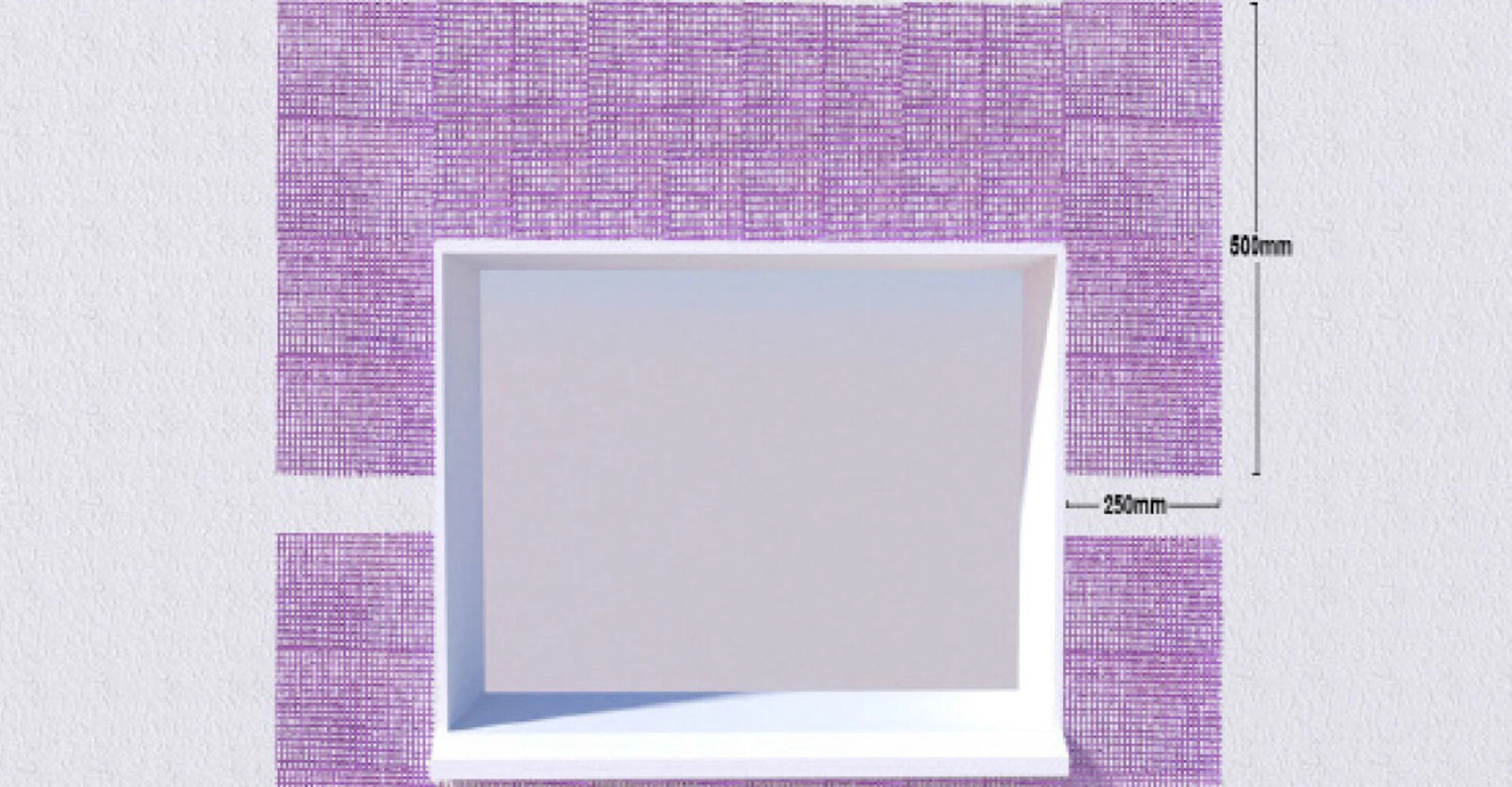Using mesh cloth reinforcement around windows to reduce stress when rendering externally
