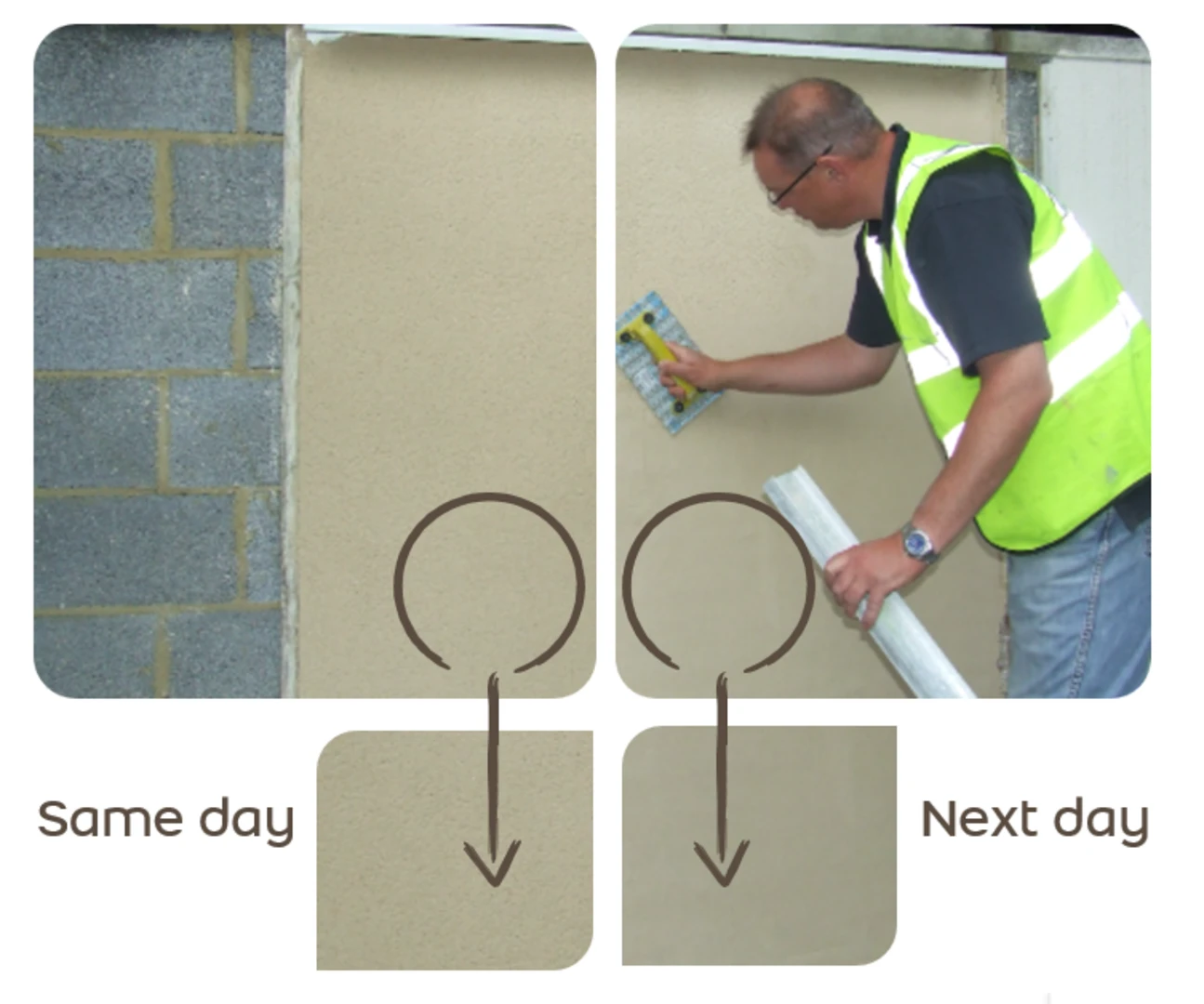 Monocouche colour consistency