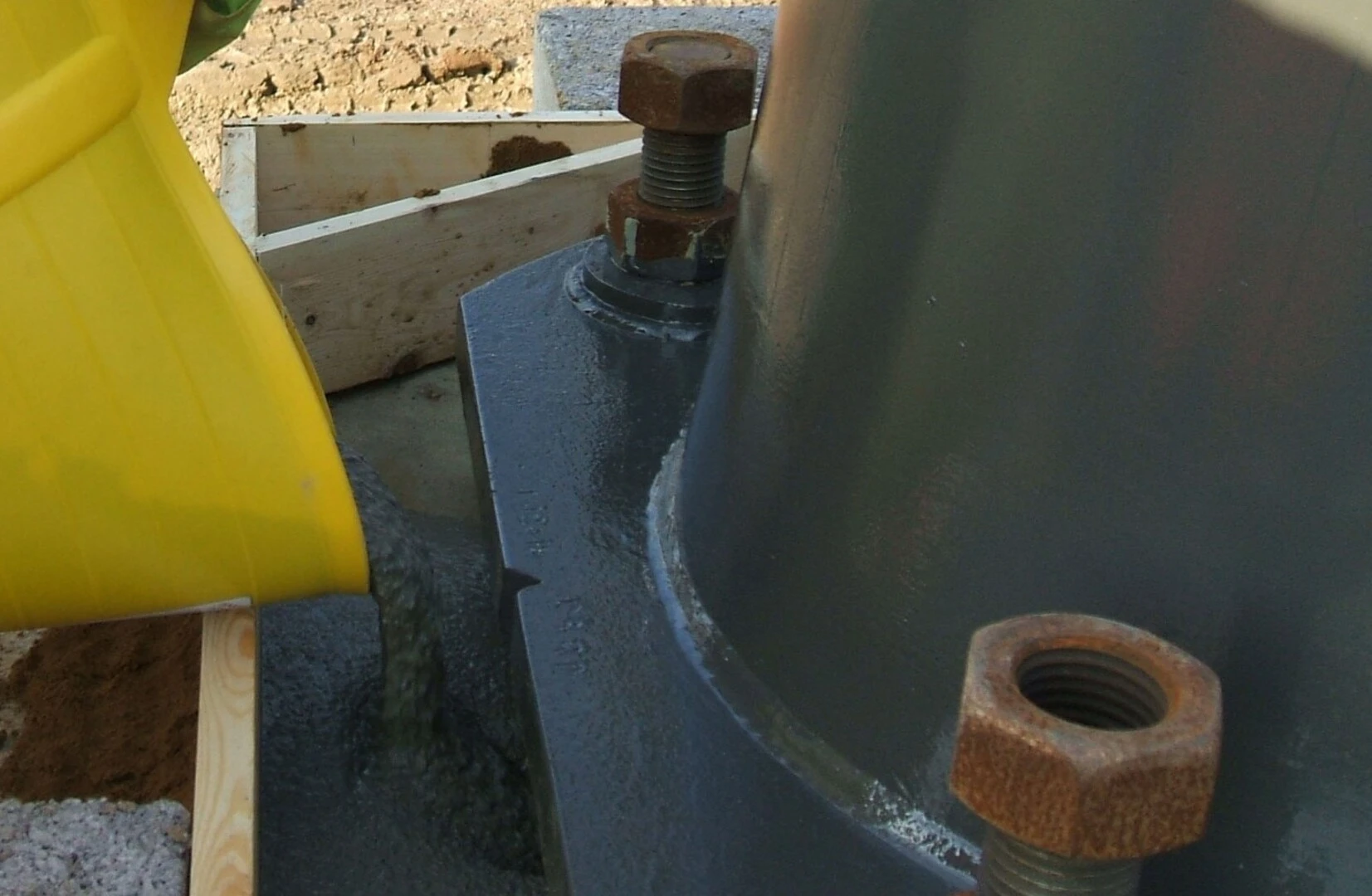 Pouring Grout at The Swarm rollercoaster