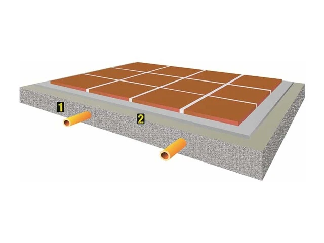Use floor leveller on underfloor heating pipes