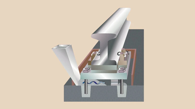 Slow flow of grout under the baseplate – grouting crane rails