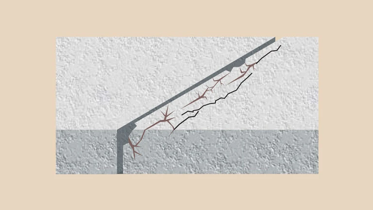 Broken joints in concrete requiring repair
