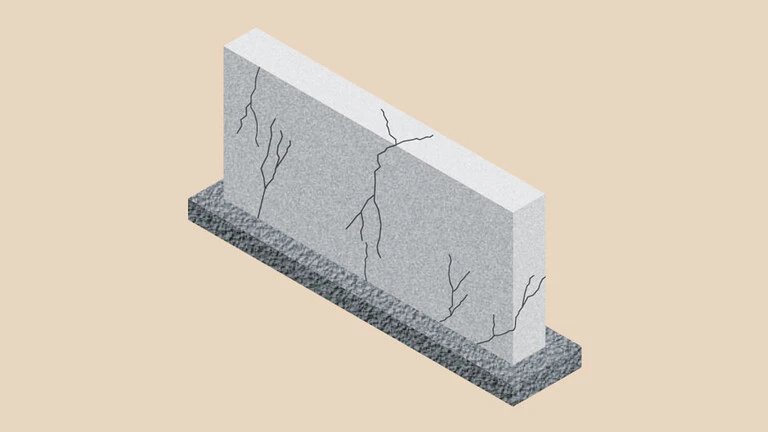 Concrete damage caused by cracking
