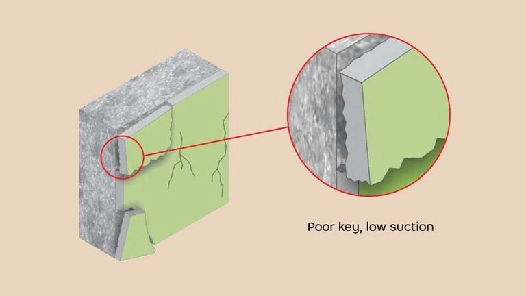 Smooth concrete with poor key