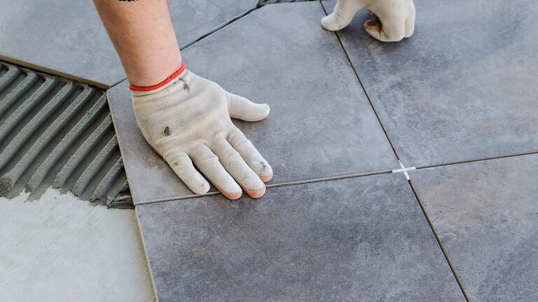 Laying tile Laying tile