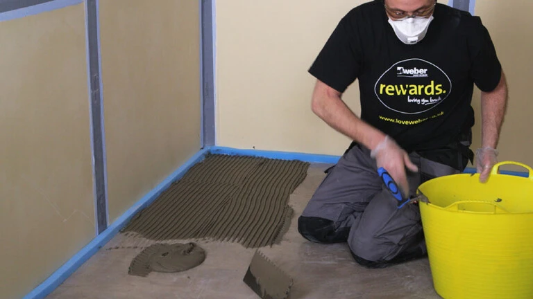 Laying tile on anhydrite screed
