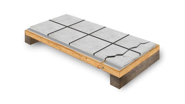 Localised movement at unsupported board joints (creak)