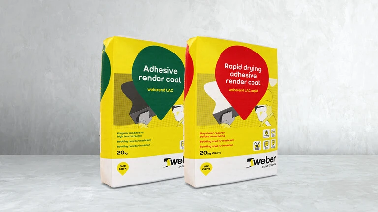 Adhesive render coats