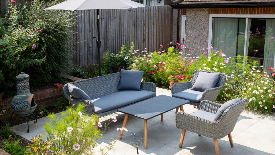 Tiled patio